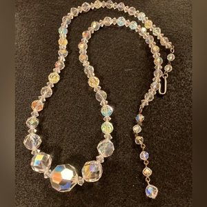 Vintage Aurora borealis crystal necklace.